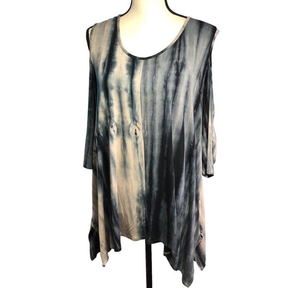 Soft Surroundings tie dye cold shoulder tunic Medium - Picture 1 of 7